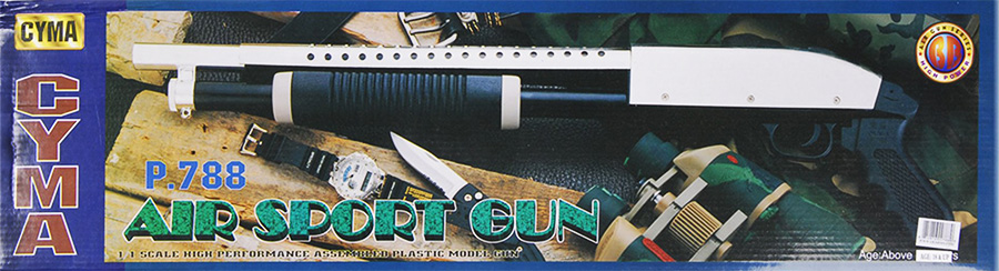 CYMA P788S Pump Action Airsoft Spring Shotgun (Color: Chrome)