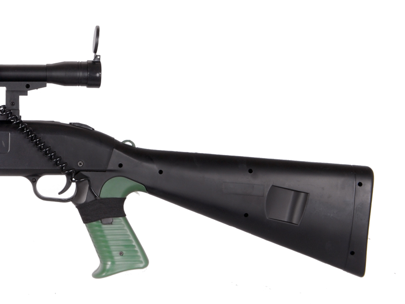 UK Arms P799A Pump Action Airsoft Spring Shotgun w/ Laser & Scope (Color: Black)