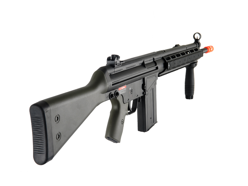 JG T3-RAST T3A3 RIS AEG Metal Gear, Polymer Body w/ Vertical Foregrip in OD Green Color - Click Image to Close