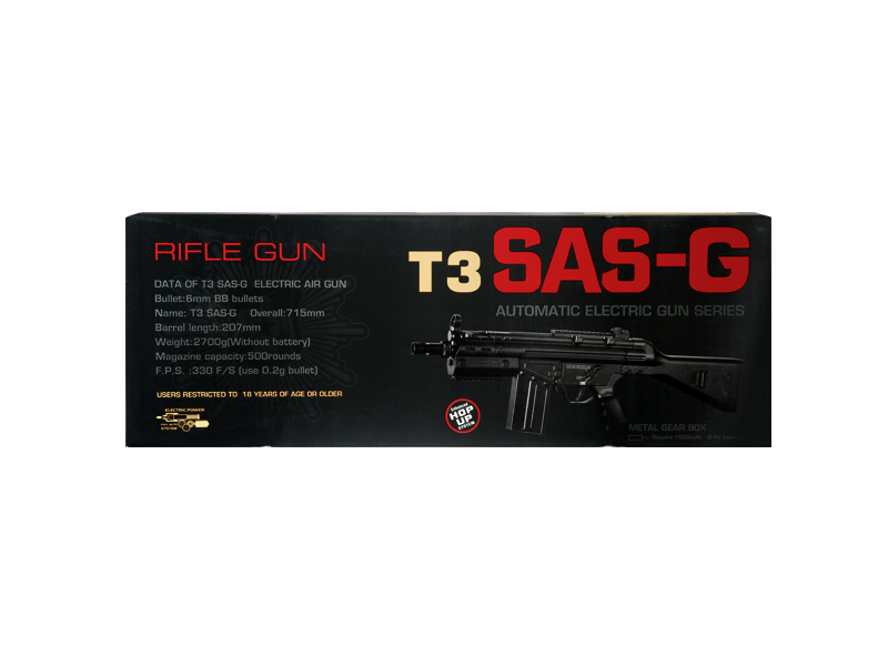 JG T3-SASG FS3-SAS T3 CQB AEG Metal Gear w/ Fixed Stock - Click Image to Close