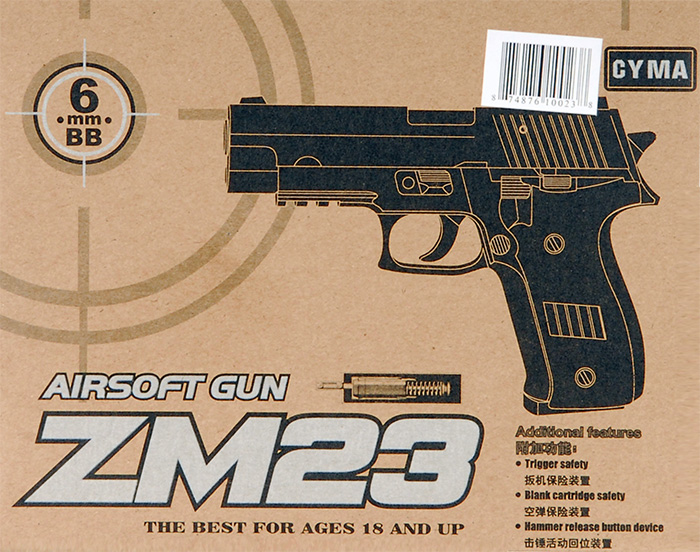 CYMA ZM23 MK.23 METAL SPRING PISTOL - BLACK