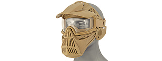 2607T FULL FACE MASK w/ GOGGLE LENS EYE PROTECTION (TAN)