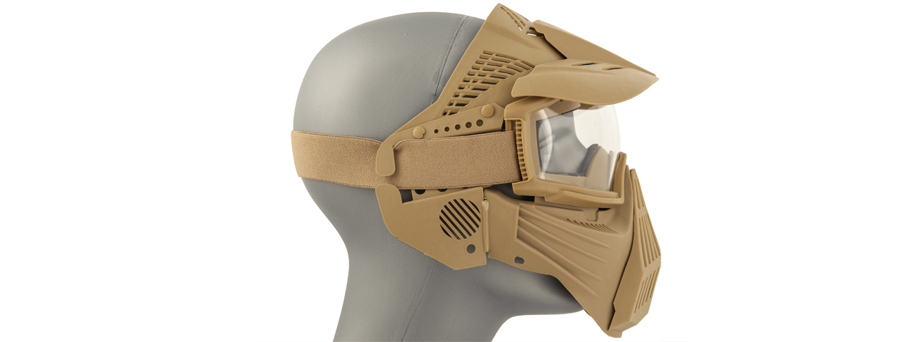 2607T FULL FACE MASK w/ GOGGLE LENS EYE PROTECTION (TAN)
