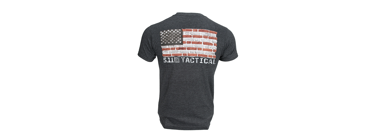 511-41191DY-035-S 5.11 TACTICAL BRICK AND MORTAR T-SHIRT - SMALL (CHARCOAL HEATHER)