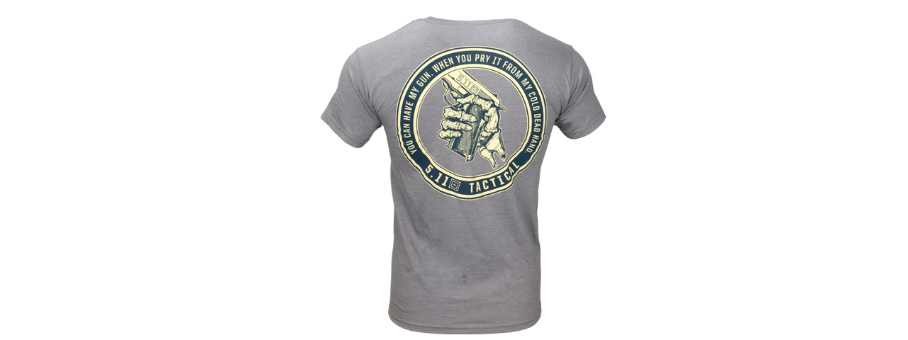 511-41191EA-097 5.11 TACTICAL COLD HANDS 45 T-SHIRT - LARGE (GREY HEATHER)
