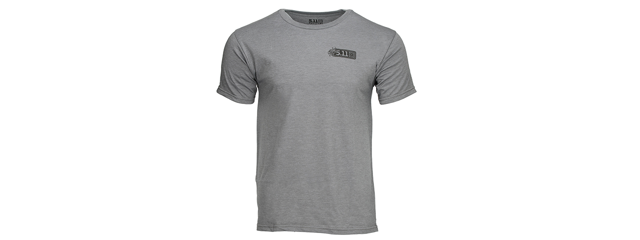 5.11 TACTICAL PREMIUM MOBILITY DRAGON T-SHIRT - GREY HEATHER - Click Image to Close