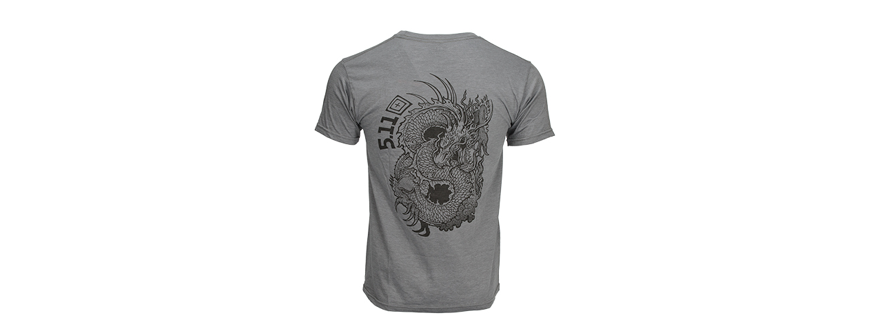 5.11 TACTICAL PREMIUM MOBILITY DRAGON T-SHIRT - GREY HEATHER