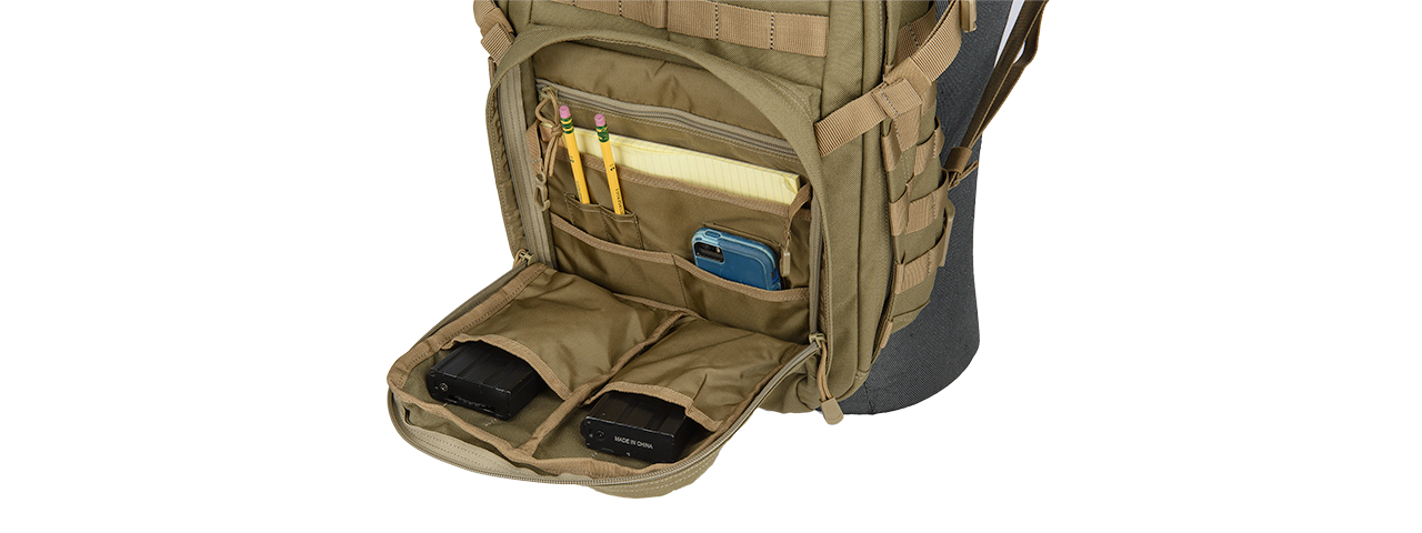 511-56892-328 RUSH12 TACTICAL OUTDOOR NYLON MOLLE BACKPACK (SANDSTONE) - Click Image to Close