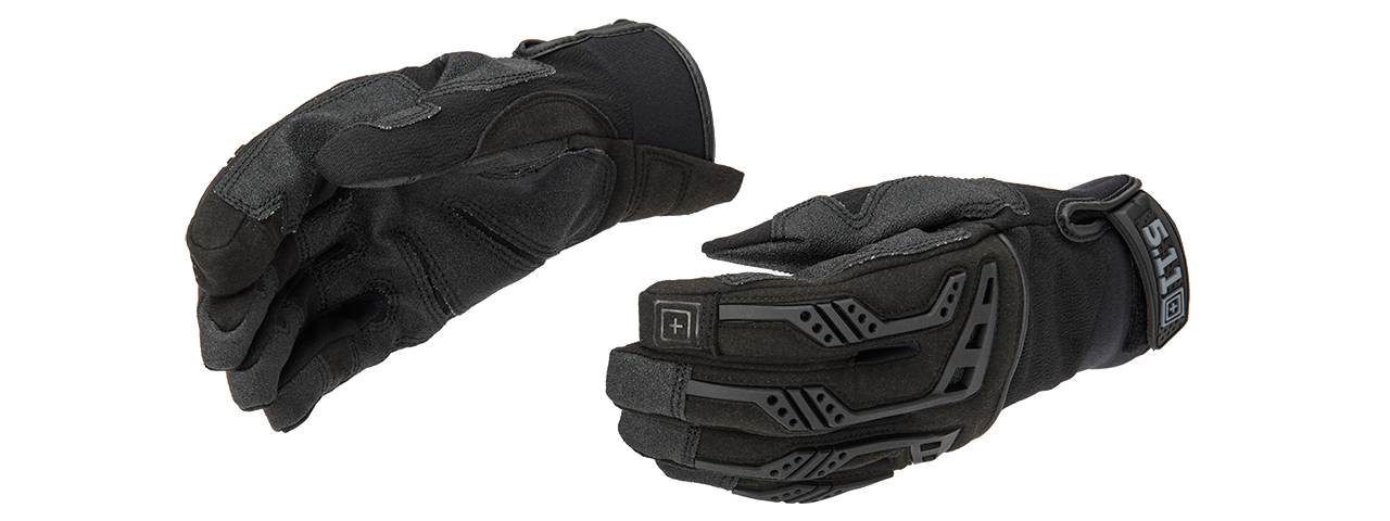 5.11 TACTICAL SCENE ONE THERMOPLASTIC RUBBER GLOVES - MEDIUM (BLACK) - Click Image to Close