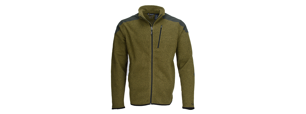 511-72407-206-XL 5.11 TACTICAL FULL ZIP TDU SWEATER X-LARGE (FIELD GREEN) - Click Image to Close