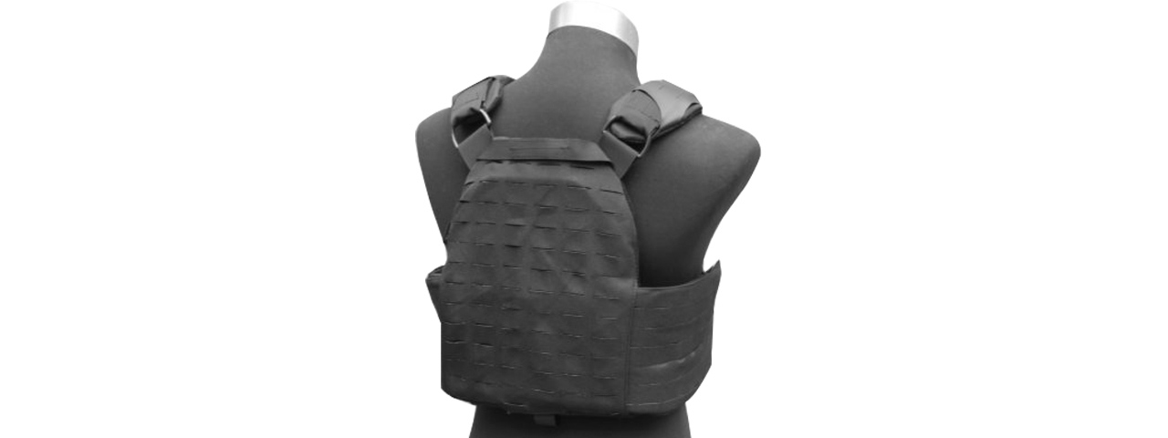 AMA Laser Cut Airsoft Tactical Vest w/ Molle Webbing (Black) - Click Image to Close