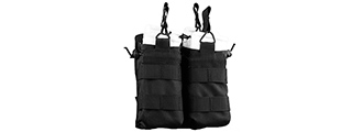 AMA TACTICAL AIRSOFT M4 OPEN TOP DOUBLE MAGAZINE POUCH - BLACK