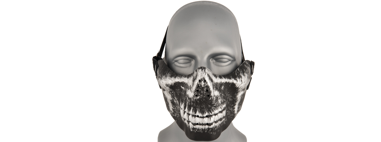 AC-587YH SKULL HALF-FACE MASK (SILVER/BLACK) - Click Image to Close