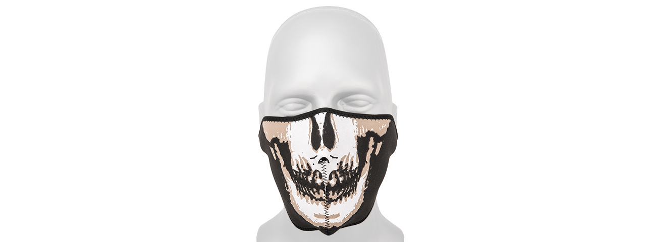 AC-588HS NEOPRENE SKULL HALF MASK (BW) - Click Image to Close