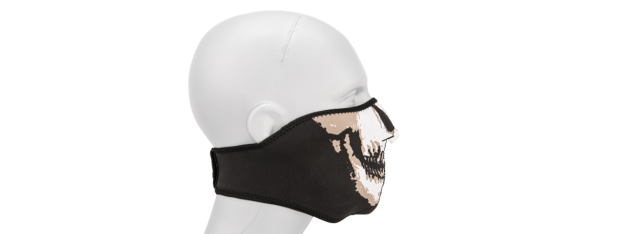 AC-588HS NEOPRENE SKULL HALF MASK (BW) - Click Image to Close