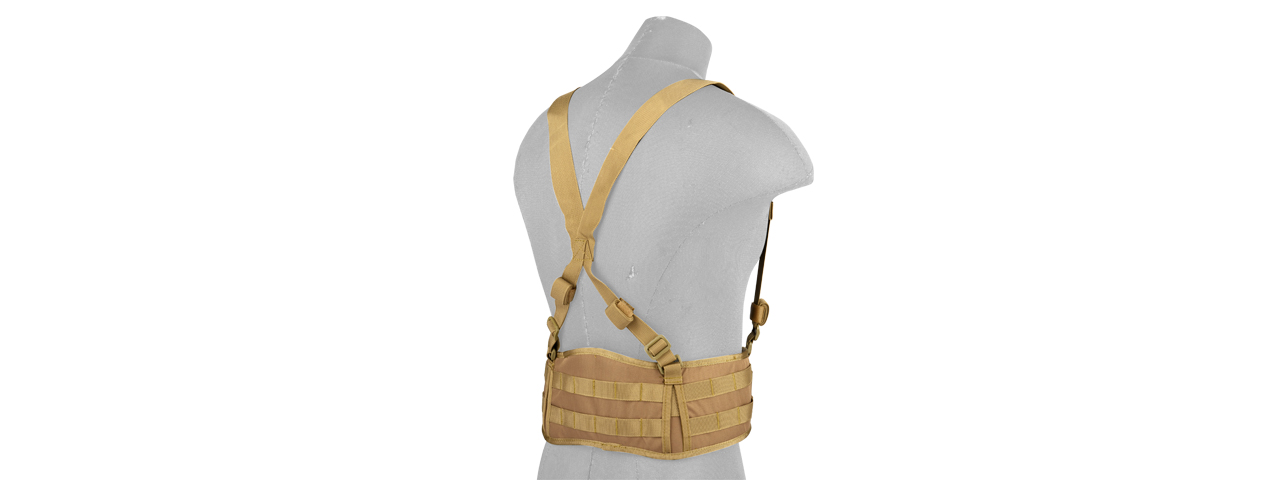 CA-1060KN MOLLE BATTLE BELT W/ SUSPENDERS (KHAKI)