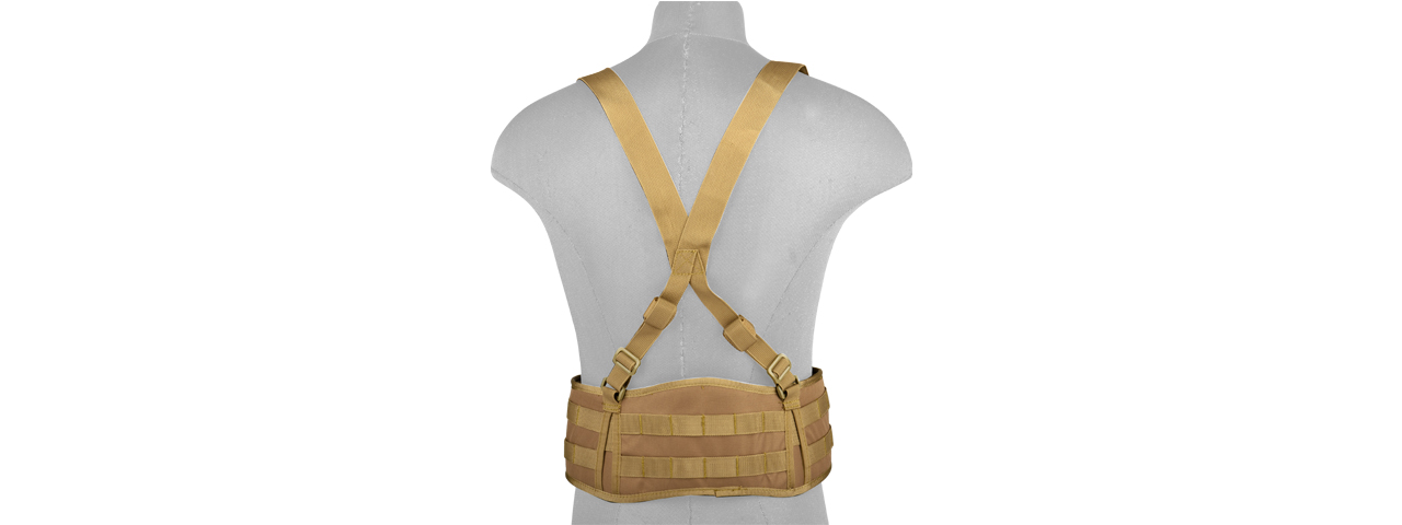 CA-1060KN MOLLE BATTLE BELT W/ SUSPENDERS (KHAKI) - Click Image to Close