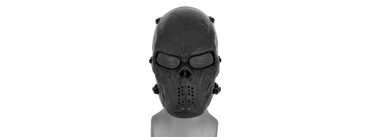 CA-1231B AIRSOFT VILLAIN SKULL MESH FACE MASK - BLACK