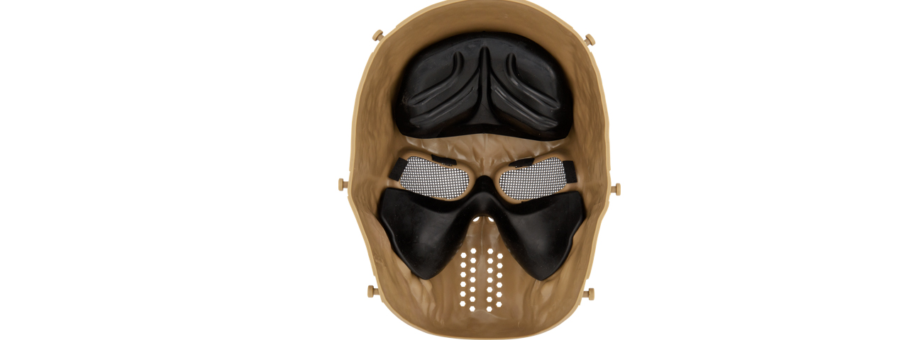 CA-1231T AIRSOFT VILLAIN SKULL MESH FACE MASK - TAN