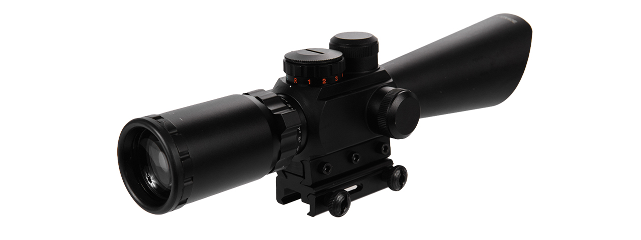 CA-1404 3.5-10X40 ER RED & GREEN ILLUMINATED RIFLE SCOPE W/ LASER SIGHT - Click Image to Close