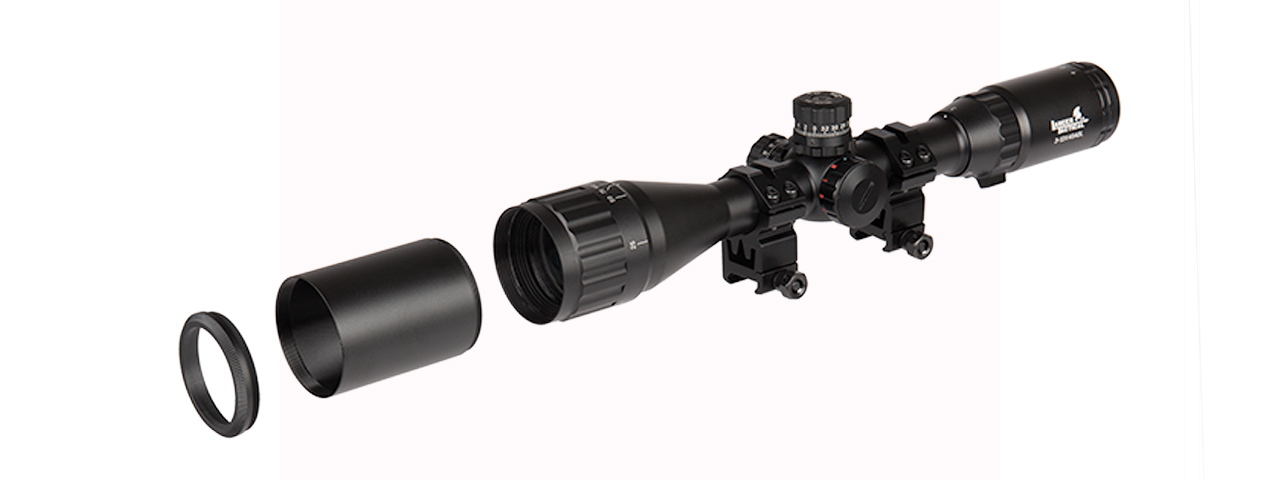 Lancer Tactical 3-12X40 AOL Red/Green/Blue Illuminated Scope (Color: Black)