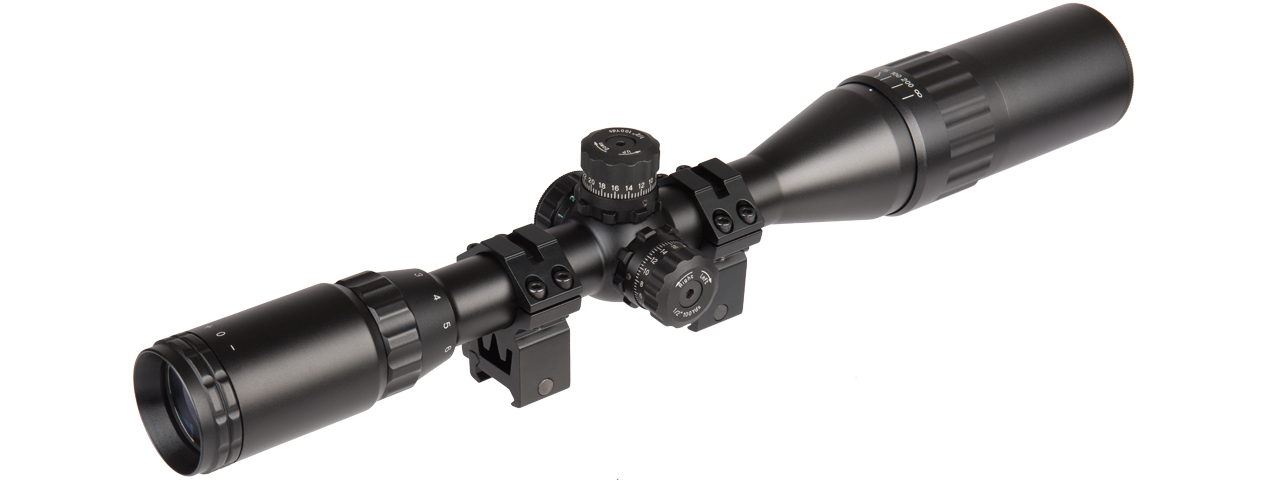 Lancer Tactical 3-12X40 AOL Red/Green/Blue Illuminated Scope (Color: Black)