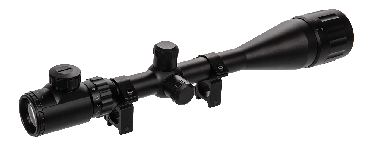 Lancer Tactical AOEG 6-24X50 Red & Green Illuminated Scope (Color: Black) - Click Image to Close