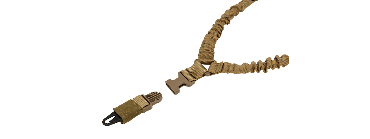 CA-142T LANCER TACTICAL SINGLE POINT QUICK RELEASE BUNGEE GUN SLING (DARK EARTH) - Click Image to Close