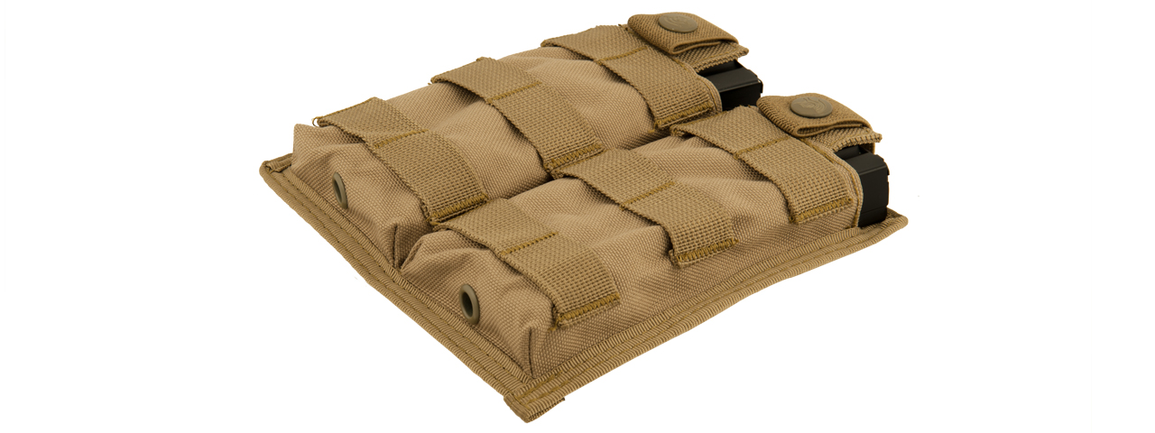 CA-1513TN DOUBLE MOLLE POUCH (TAN) - Click Image to Close