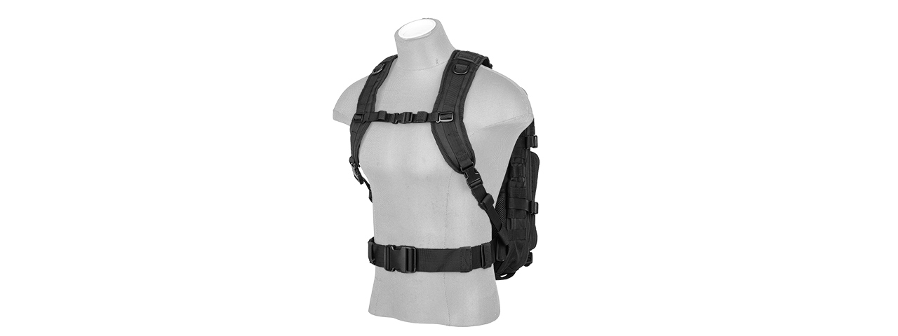 Lancer Tactical Laser Cut Webbing Multi-Purpose Backpack (Black) - Click Image to Close