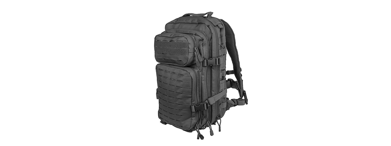 Lancer Tactical Laser Cut Webbing Multi-Purpose Backpack (Black) - Click Image to Close
