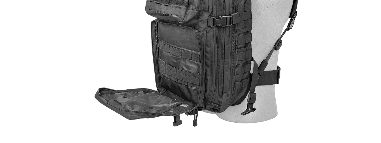 Lancer Tactical Laser Cut Webbing Multi-Purpose Backpack (Black) - Click Image to Close