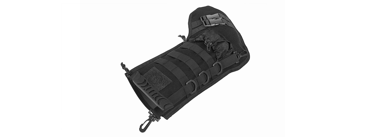 CA-2195B 600D POLYESTER TACTICAL STOCKING MOLLE PANEL (BLACK) - Click Image to Close