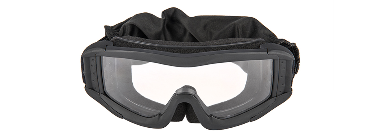 CA-226B LANCER TACTICAL UV400 CLEAR LENS SAFETY GOGGLES (BLACK) - Click Image to Close