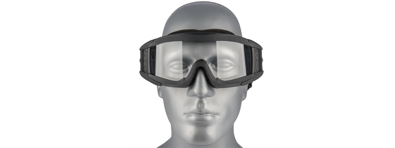 CA-226B LANCER TACTICAL UV400 CLEAR LENS SAFETY GOGGLES (BLACK)