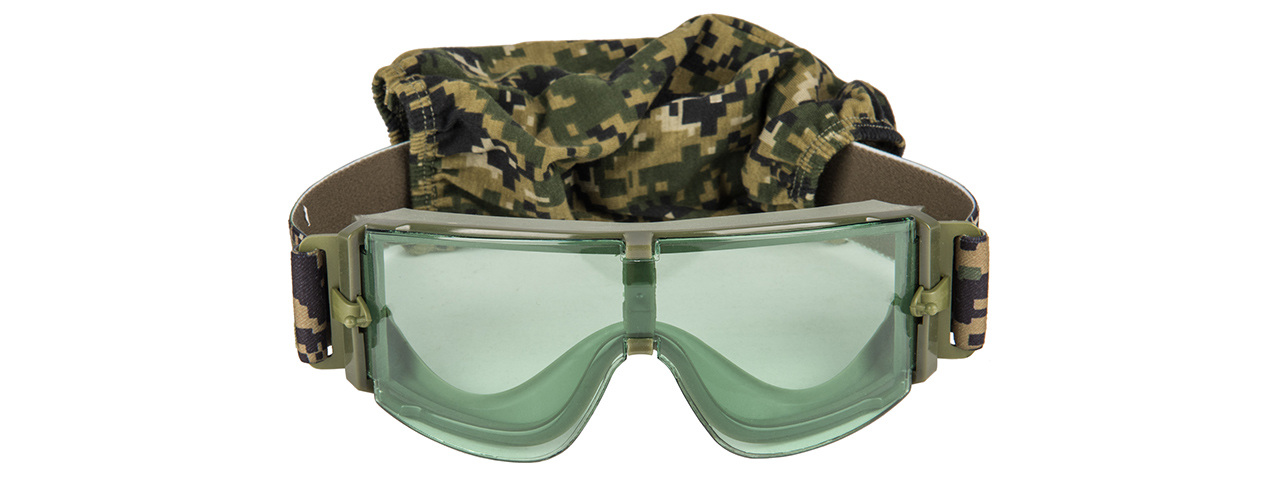 CA-234G LANCER TACTICAL SAFETY GOGGLES W/ GREEN LENS - FOREST DIGITAL