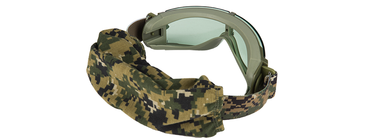 CA-234G LANCER TACTICAL SAFETY GOGGLES W/ GREEN LENS - FOREST DIGITAL