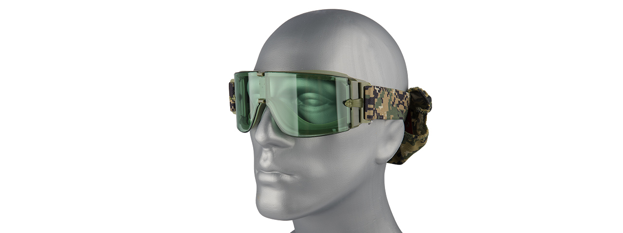 CA-234G LANCER TACTICAL SAFETY GOGGLES W/ GREEN LENS - FOREST DIGITAL - Click Image to Close