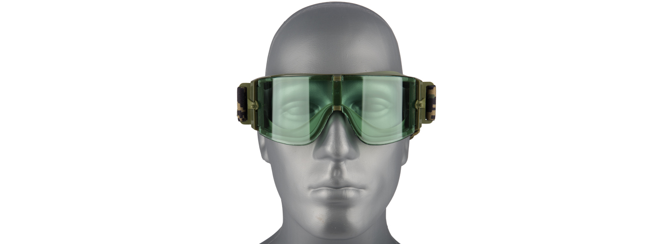 CA-234G LANCER TACTICAL SAFETY GOGGLES W/ GREEN LENS - FOREST DIGITAL