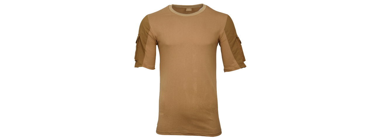 CA-2741CB-S LANCER TACTICAL SPECIALIST ADHESION ARMS T-SHIRT - SMALL - (COYOTE BROWN) - Click Image to Close