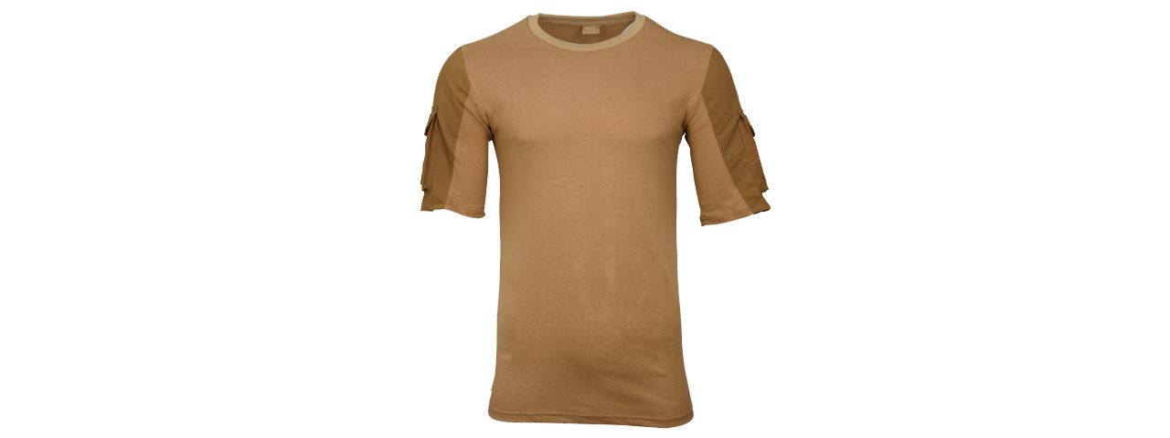 CA-2741CB-M LANCER TACTICAL SPECIALIST ADHESION ARMS T-SHIRT - MEDIUM (COYOTE BROWN)