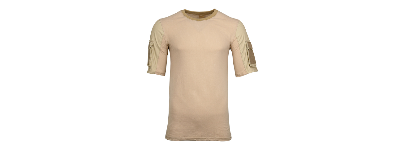 CA-2741T-XS LANCER TACTICAL SPECIALIST ADHESION ARMS T-SHIRT - XS (TAN) - Click Image to Close