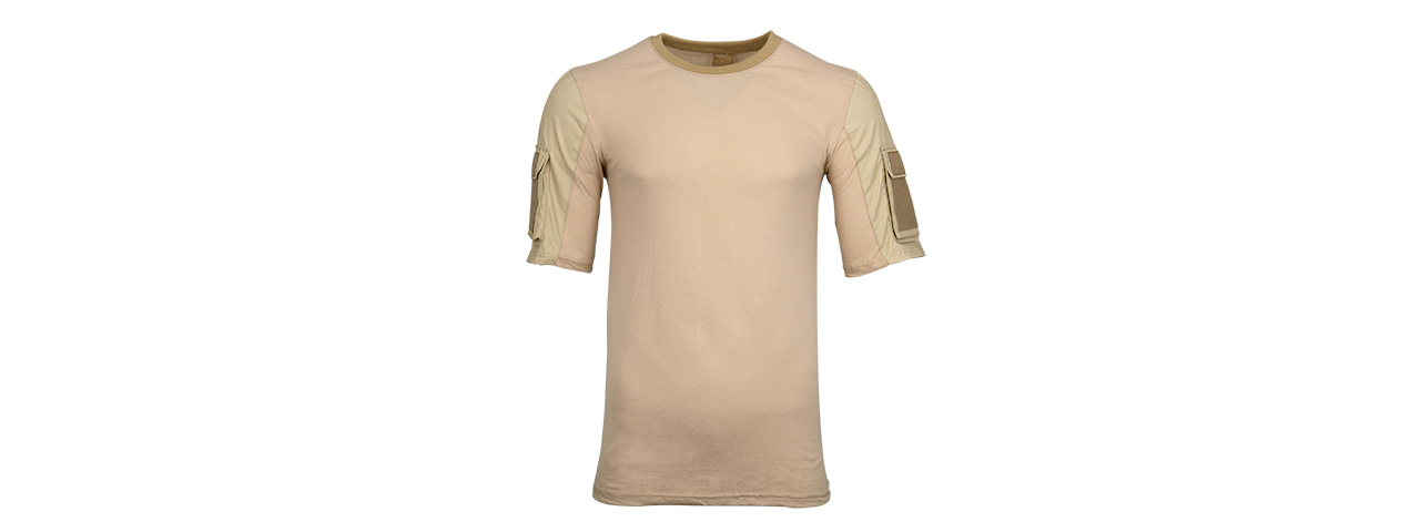 CA-2741T-L LANCER TACTICAL SPECIALIST ADHESION ARMS T-SHIRT - LARGE (TAN) - Click Image to Close