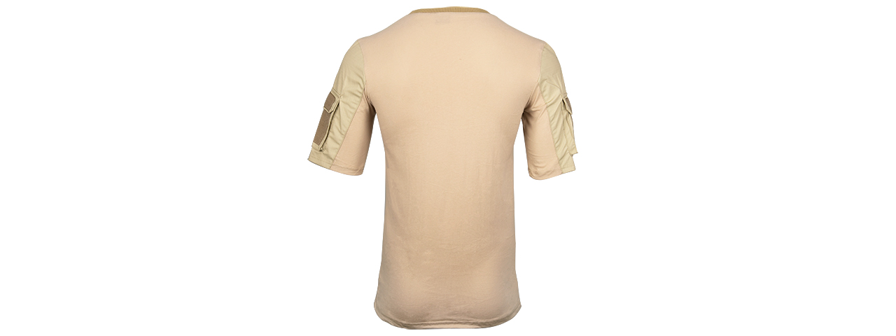 CA-2741T-S LANCER TACTICAL SPECIALIST ADHESION ARMS T-SHIRT - SMALL (TAN) - Click Image to Close
