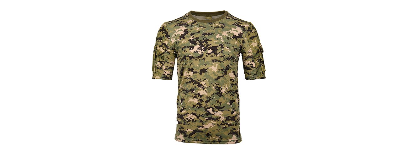 CA-2741WD-S LANCER TACTICAL SPECIALIST ADHESION T-SHIRT - SMALL (WOODLAND DIGITAL) - Click Image to Close