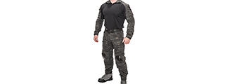 CA-2760MB-M COMBAT TACTICAL UNIFORM SET (CAMO BLACK), MED