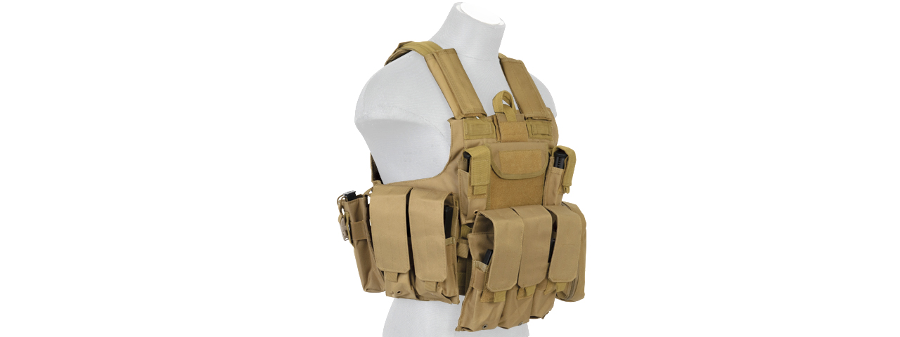 Lancer Tactical CA-303T Tactical Strike Tactical Vest in Tan