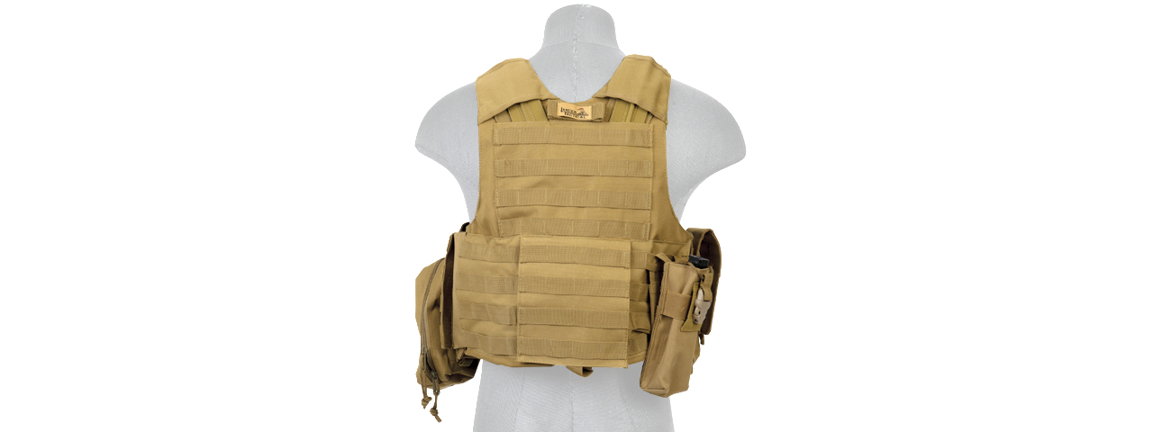 Lancer Tactical CA-303T Tactical Strike Tactical Vest in Tan - Click Image to Close