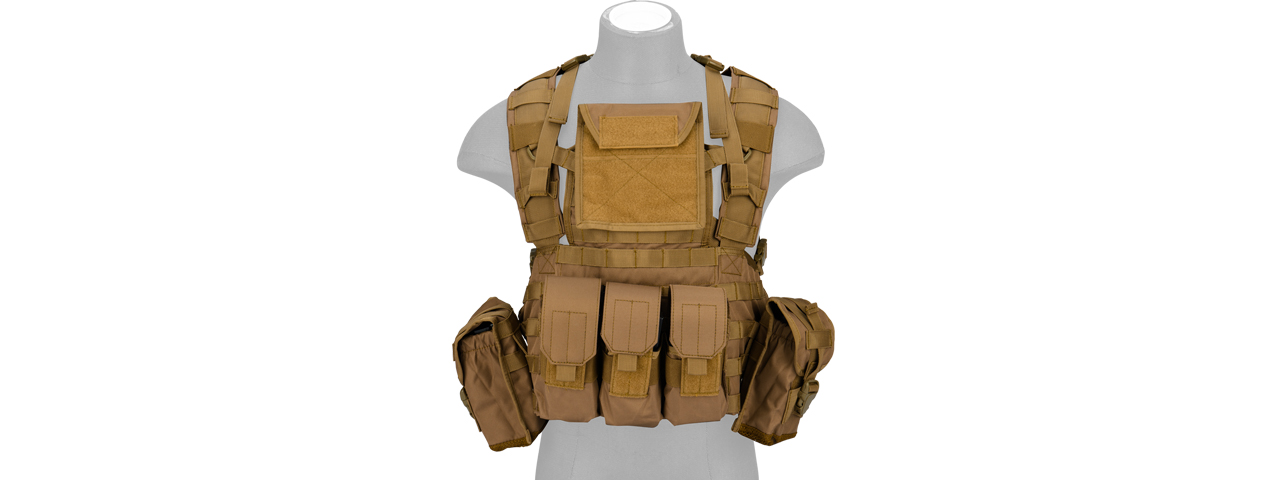 Lancer Tactical CA-307 Modular Chest Rig PALS MOLLE Vest w/ Hydration Pack Slot - Click Image to Close