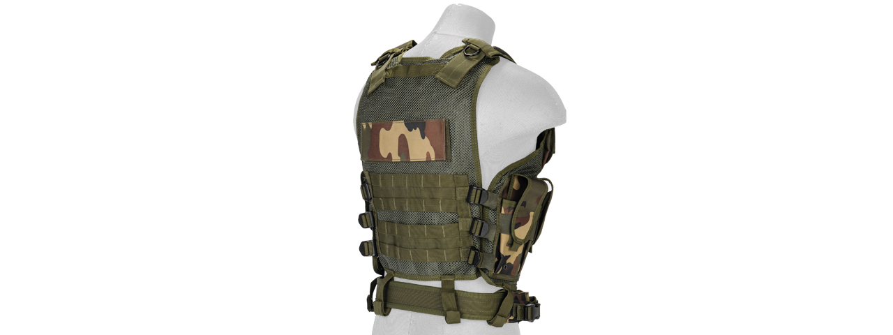 Lancer Tactical CA-310W Cross Draw Vest in Woodland